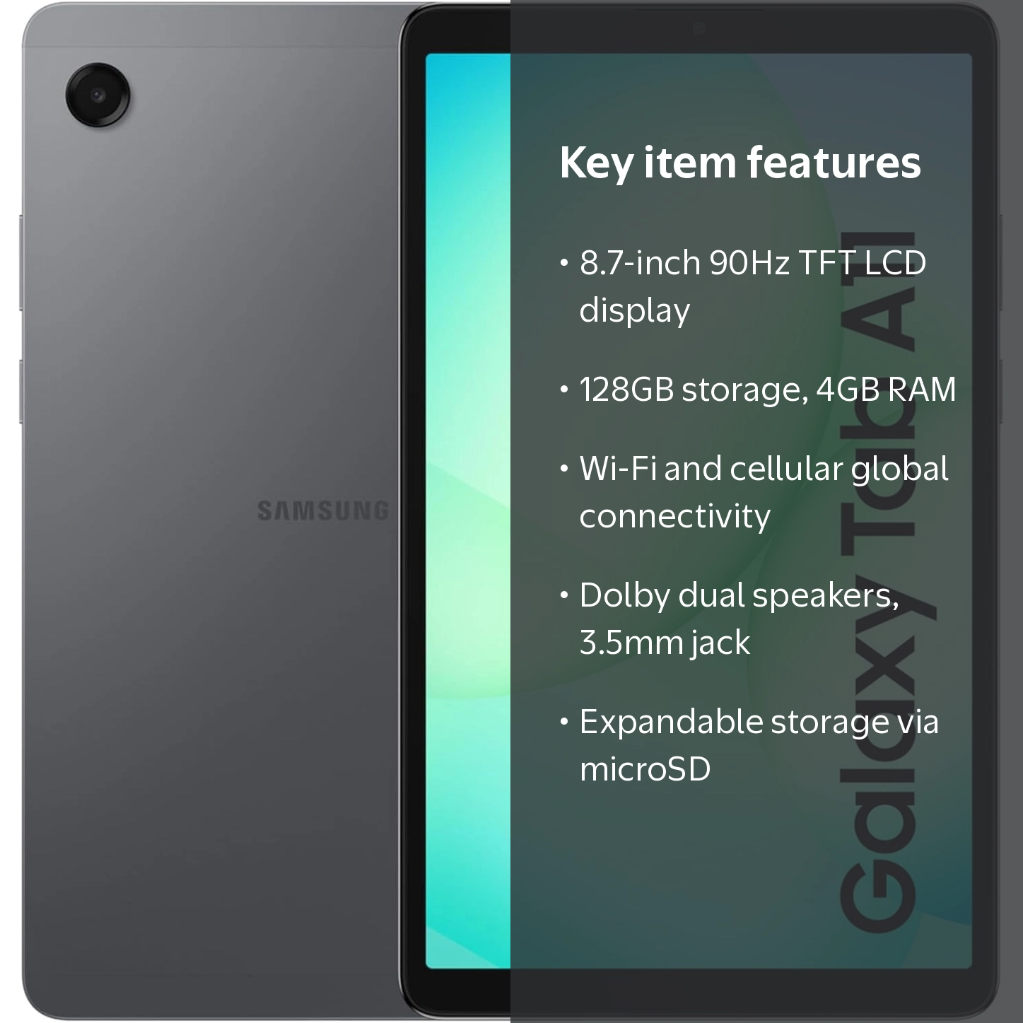 Samsung Galaxy Tab A11 (Wi-Fi + Cellular – Makes Call) 128GB + 8GB