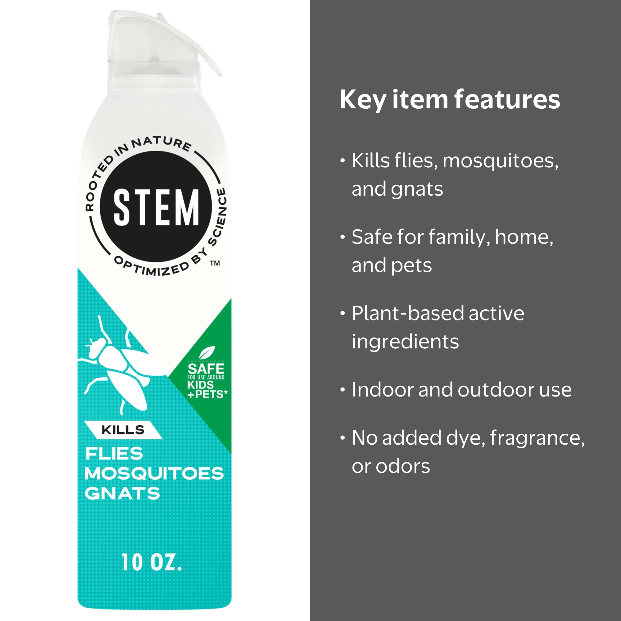 Stem, Botanical Insect Killer, 10 fl oz, Blue, Indoor and Outdoor