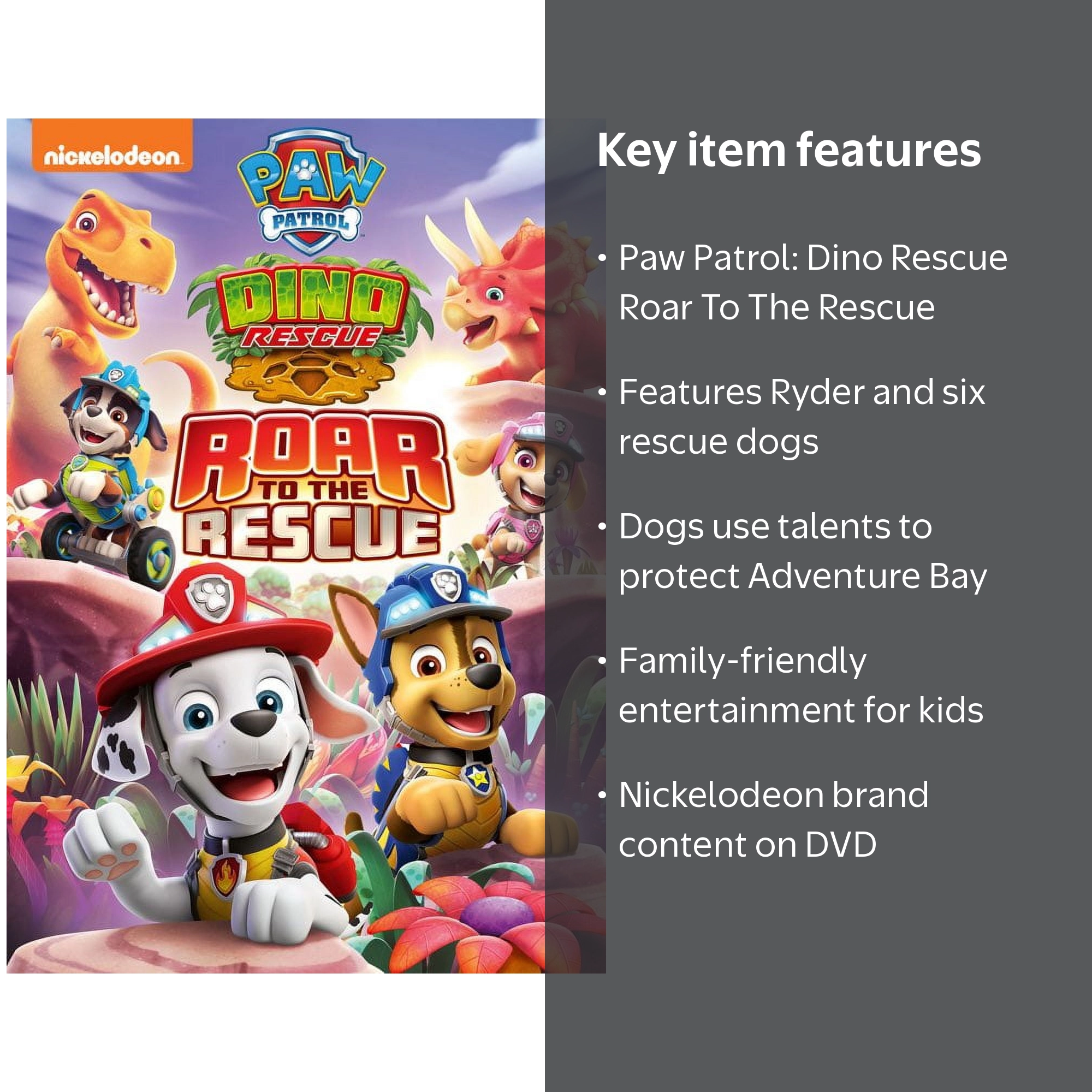 Paw Patrol: Dino Rescue Roar To The Rescue (DVD), Nickelodeon