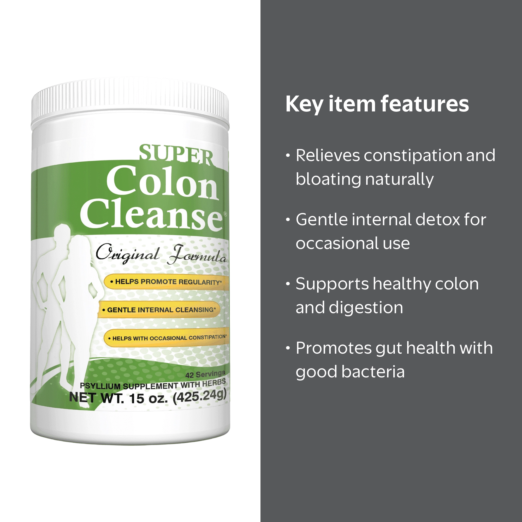 Health Plus, Super Colon Cleanse Powder, 15 oz, Original Formula