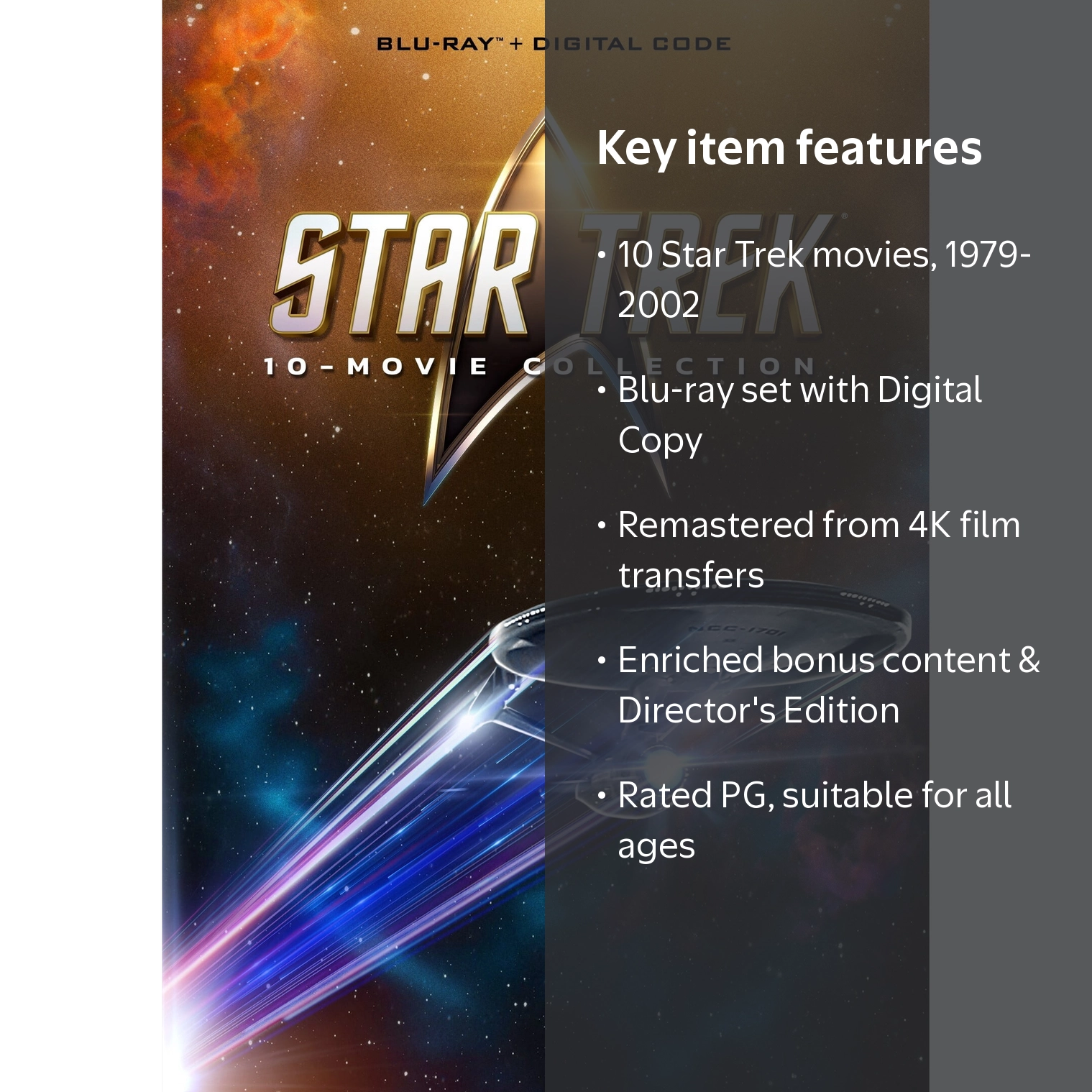Star Trek 10-Movie Collection (Blu-ray + Digital Copy) - Walmart.com