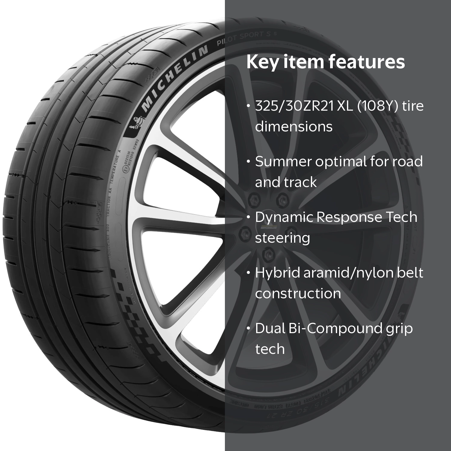 ミシュランパイロットスーパースポーツ　325/30ZR21 Michelin Pilot Sport S 5 Summer 325/30ZR21/XL (108Y) Tire
