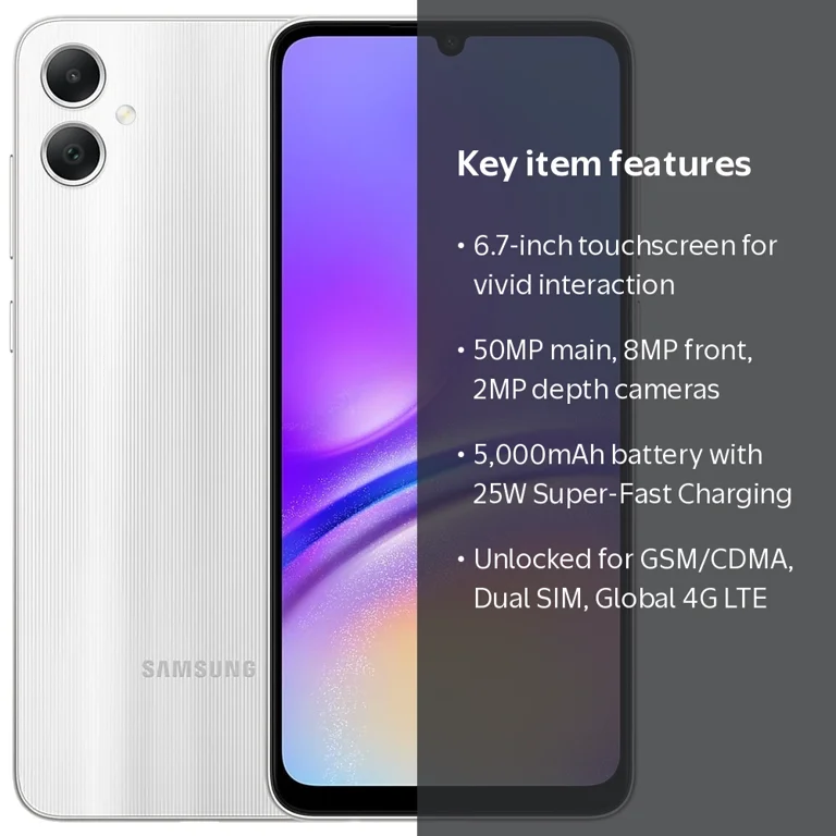 Samsung Galaxy A05 128GB 4GB RAM 6.7-inch Dual SIM GSM Unlocked 4G