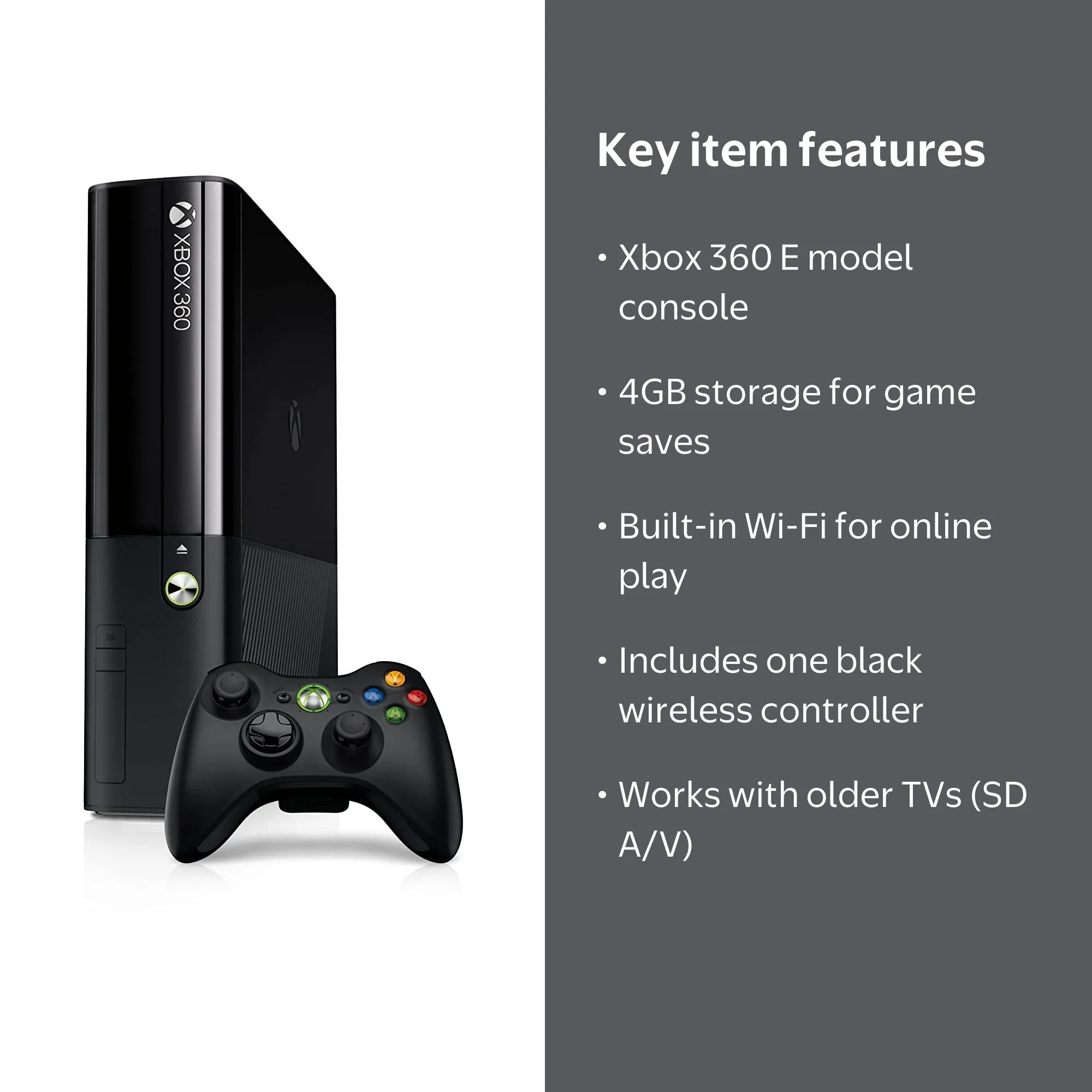 Xbox, Restored Microsoft Xbox 360 E 4GB Console, Built-in Wi-Fi