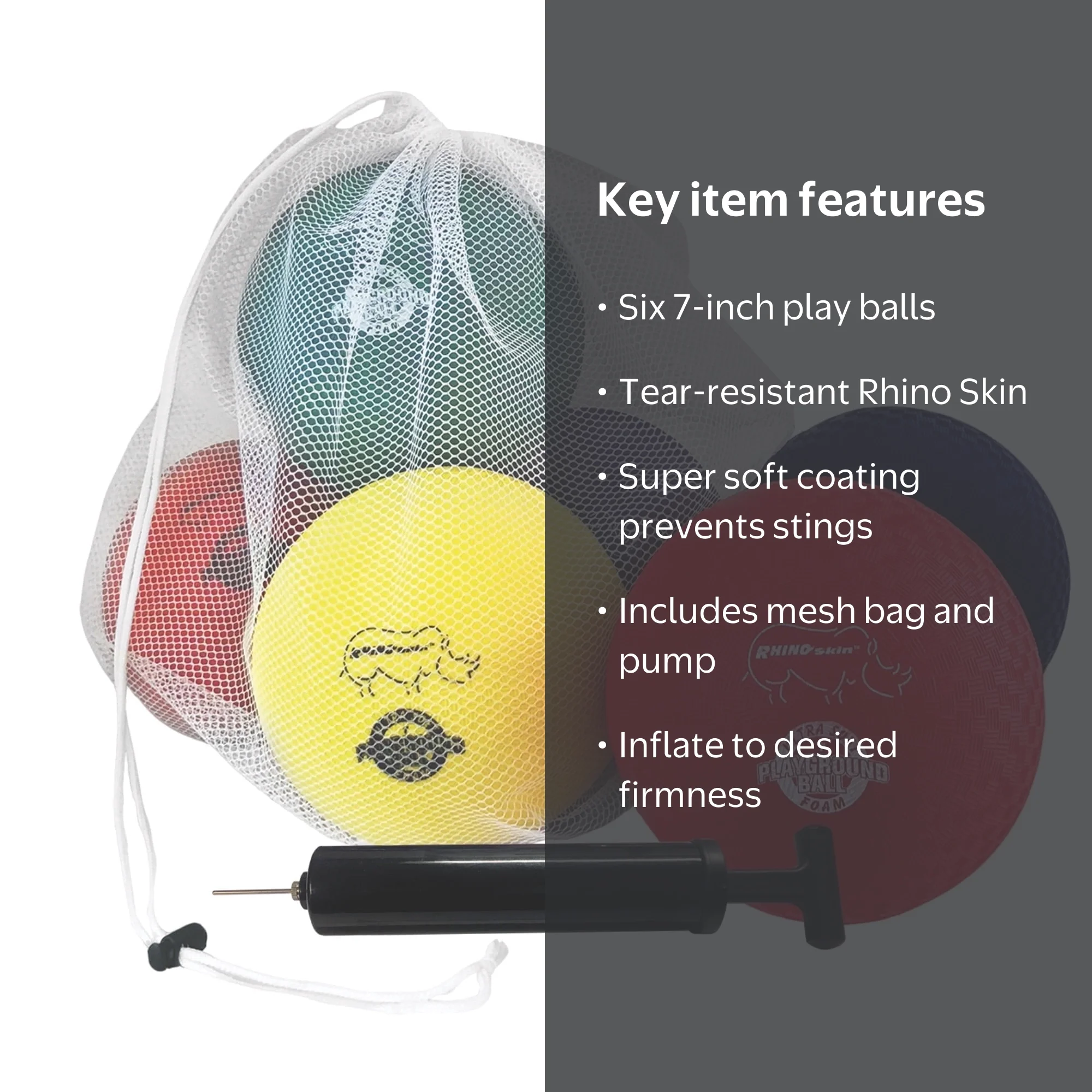 Champion Sports RSPG7SET Playground Ball Set, 6 pk, 7 Inch Rhino