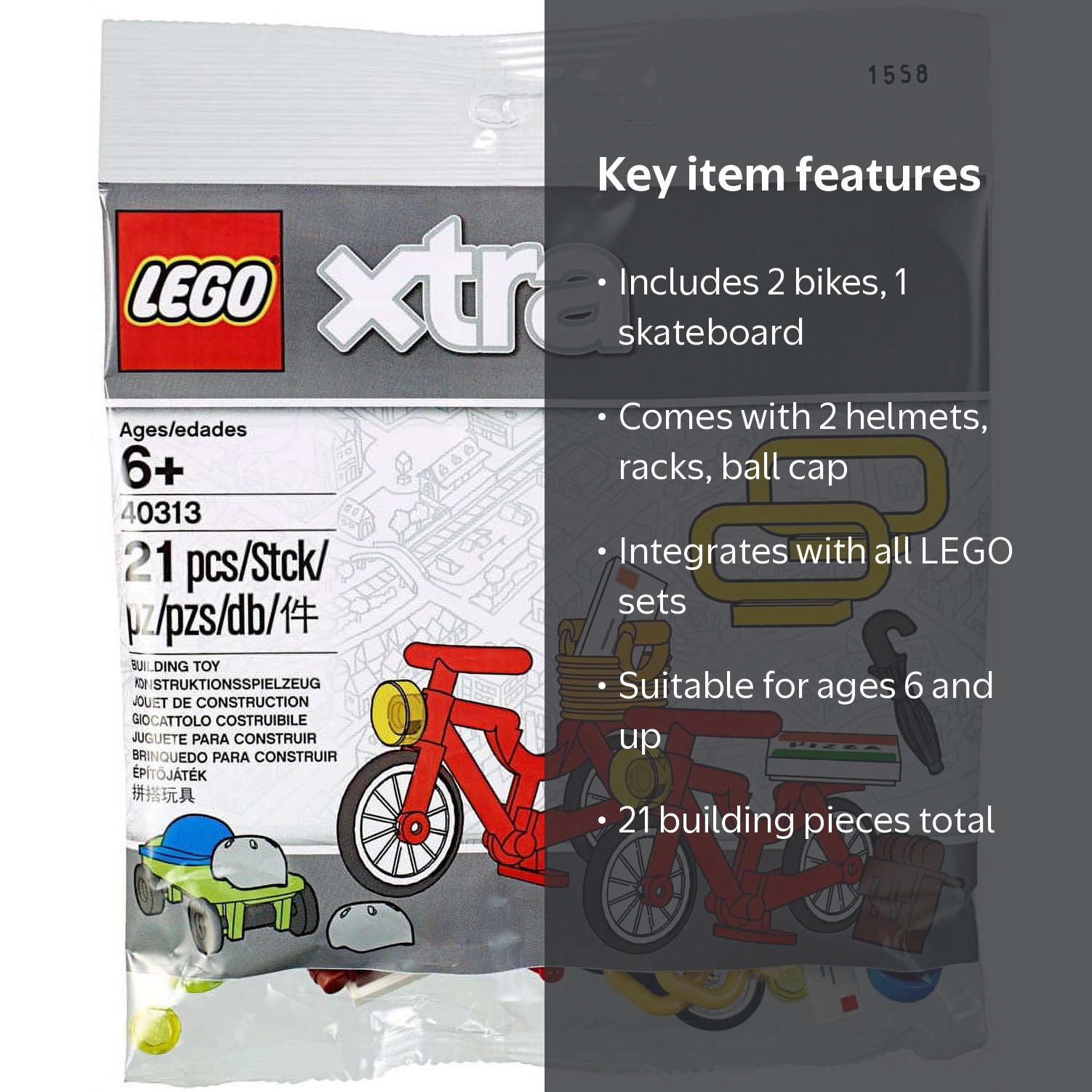 LEGO, Bicycles 40313 Set, 21 Pieces, Compatible with All LEGO Sets
