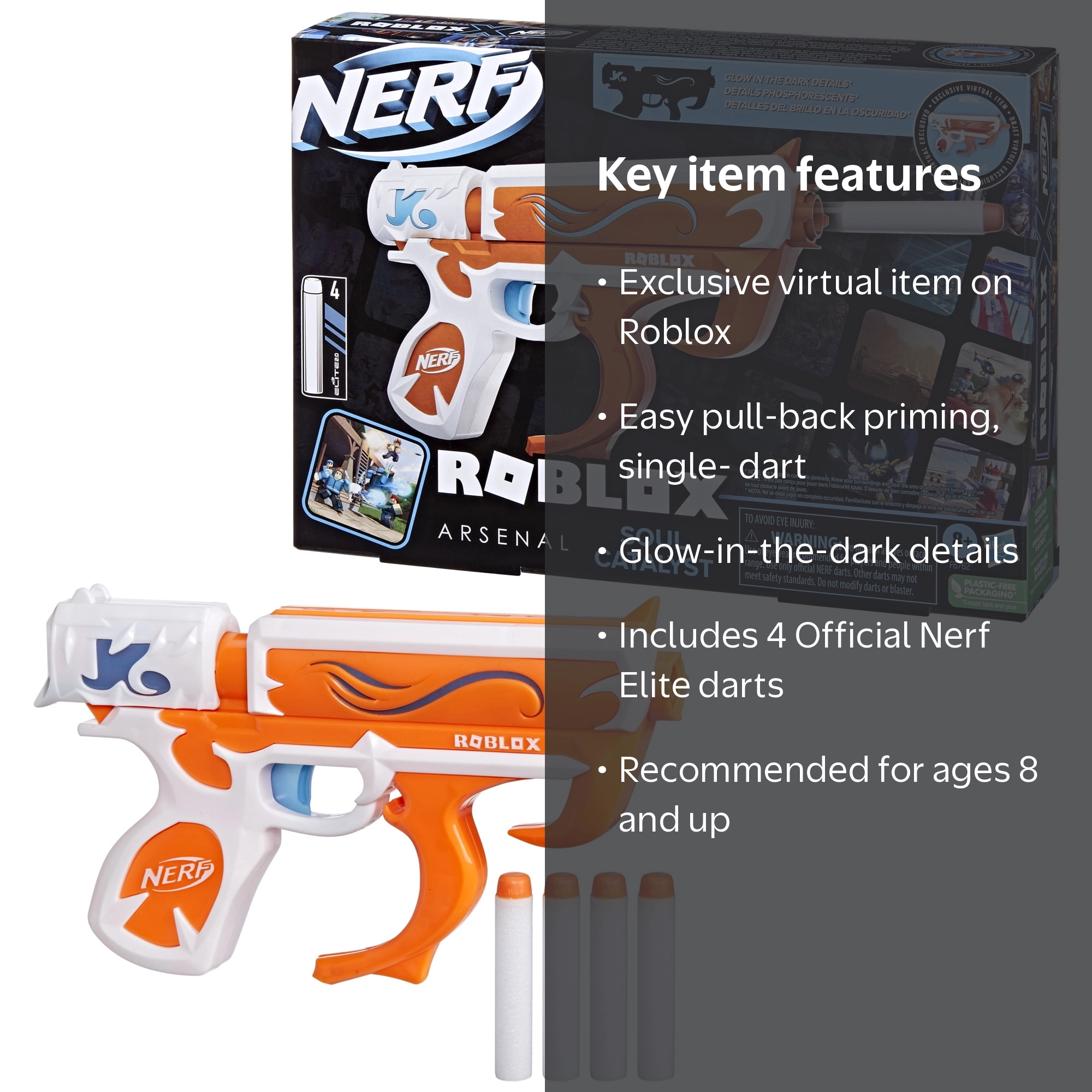 Nerf Roblox Arsenal: Soul Catalyst Blaster, Code & Glow-Dark Darts