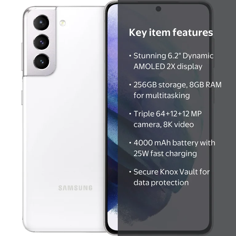 Samsung Galaxy S21 5G, 256GB, Dual Sim, Unlocked Android