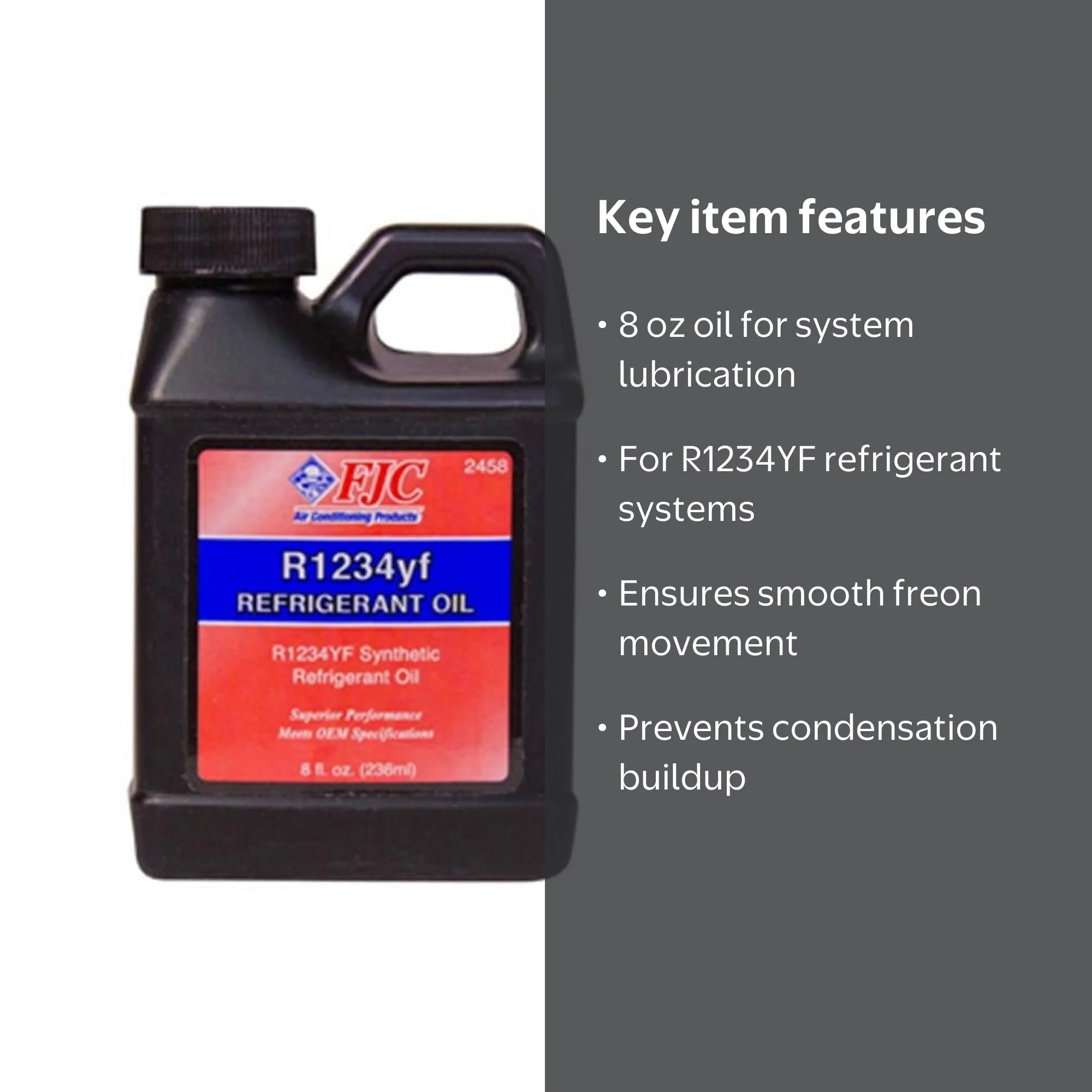 FJC, R1234YF Refrigerant Oil, 8 oz, Facilitates Freon Flow