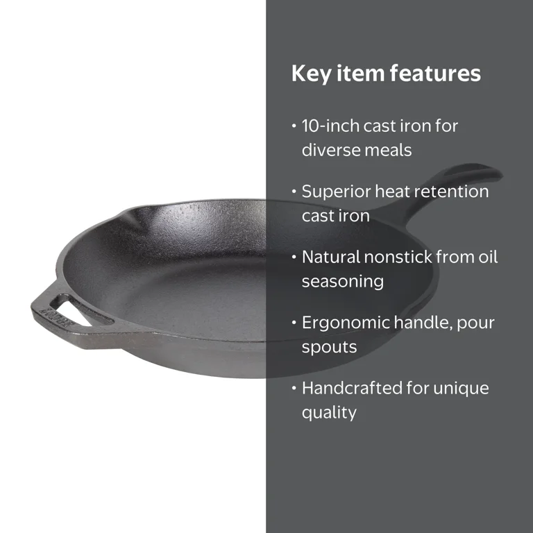 Lodge, Cast Iron Skillet, 10 Inch, Pre-Seasoned Chef Collection