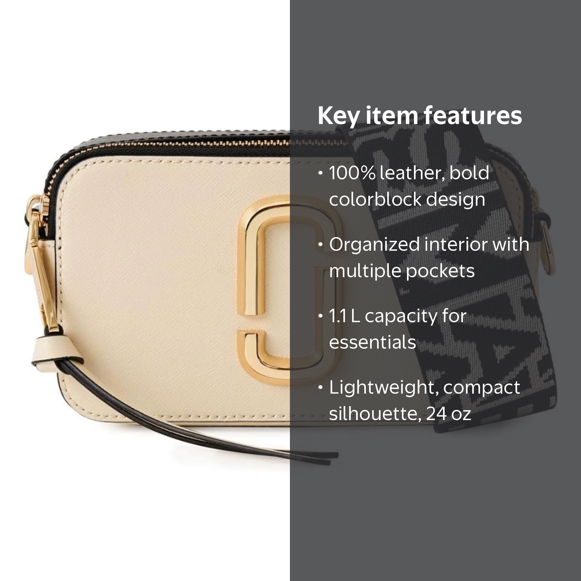 Marc Jacobs Women's The Snapshot Bag, Cloud White/Multi, One Size