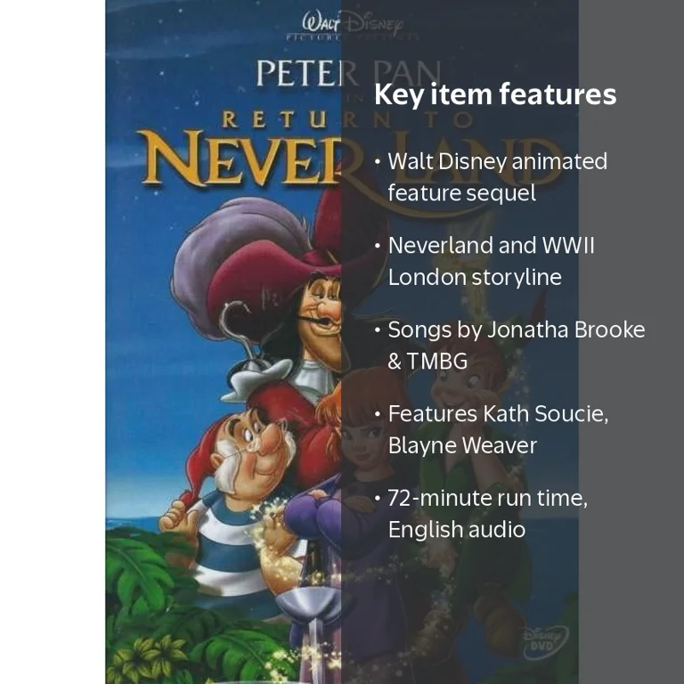 Peter Pan in Return to Never Land DVD, animated sequel, English