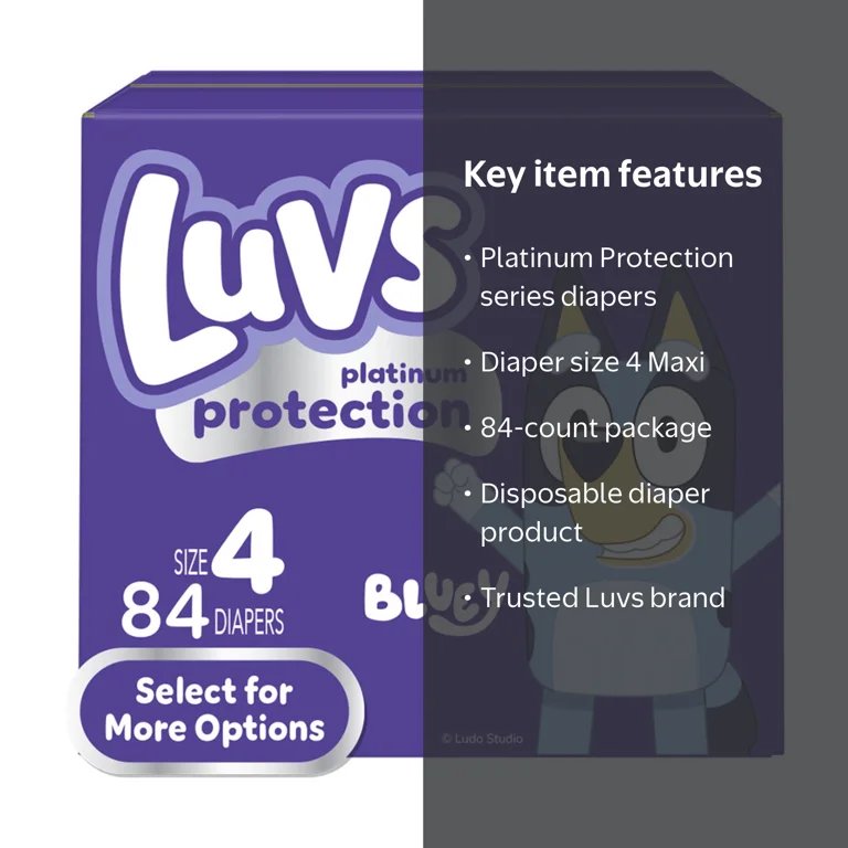 luvs Luvs, Platinum Protection Baby Diapers, Size 4, 84 Count - Walmart.com