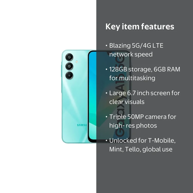 Samsung Galaxy A16 5G + 4G LTE (128GB + 6GB) Unlocked (For T