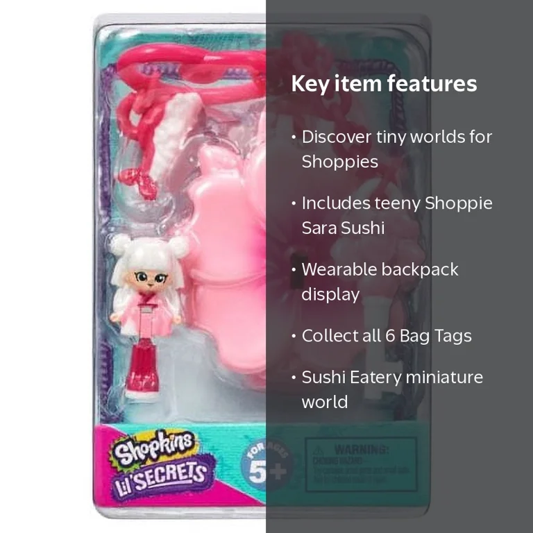 Shopkins Little Collector's Secret Bag Tag, Blossom Sushi Eatery