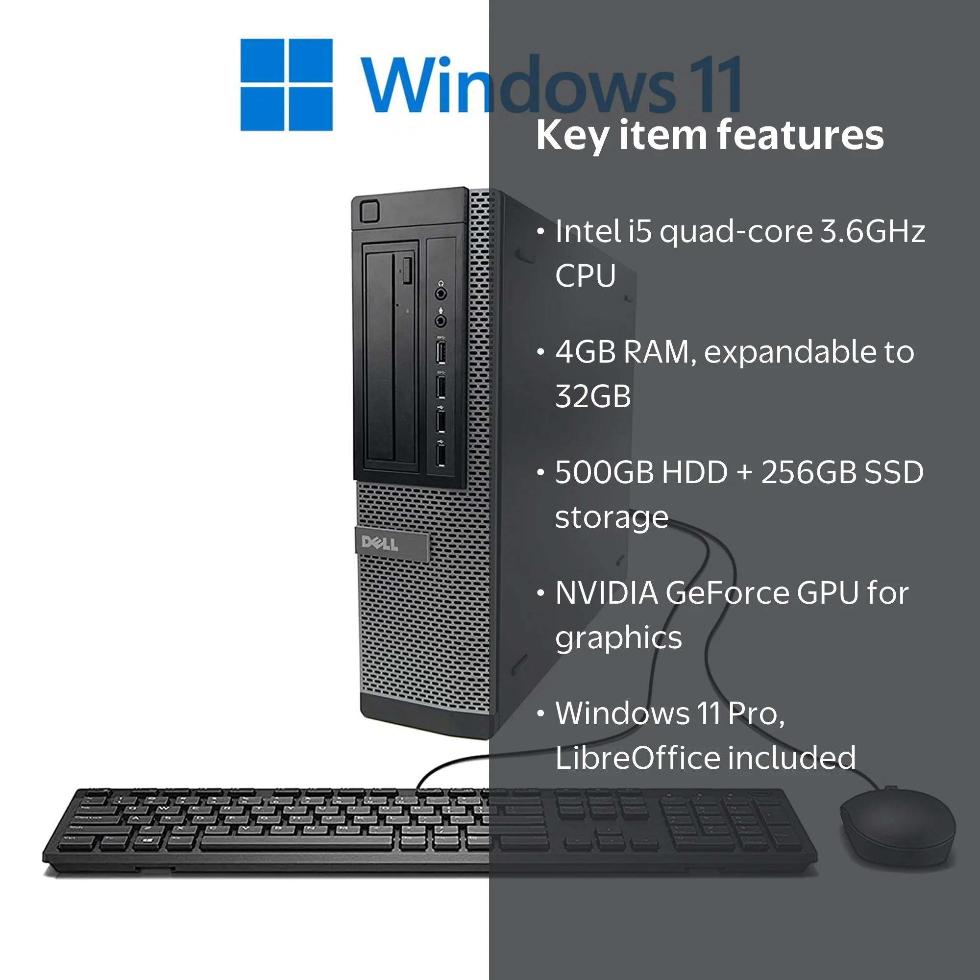 Restored DELL Optiplex 3020 SFF Desktop PC - Intel Core i5 3.6 GHz