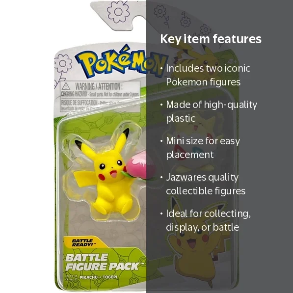 Jazwares Pokemon Battle Figure Pikachu & Togepi Mini 2-Pack