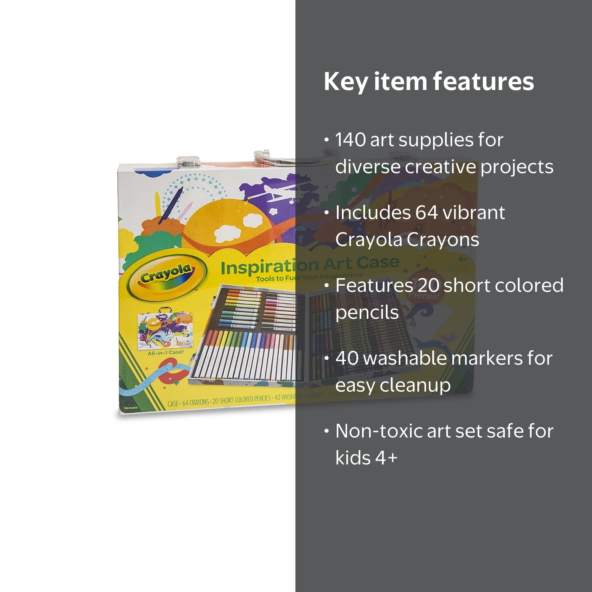 Crayola Zigzag Art Case: 140pc Kids Craft Kit with Crayons