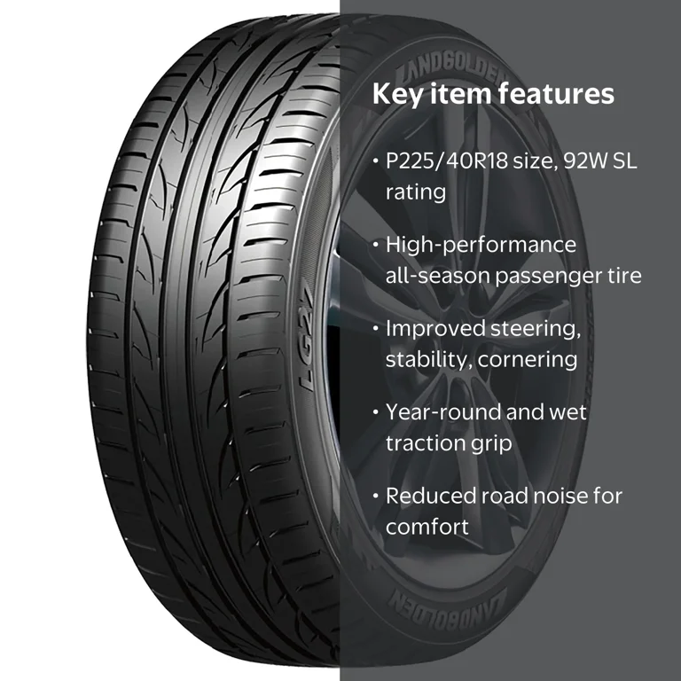 Landgolden, Passenger Tire, P225/40R18 92W, All-Season Traction
