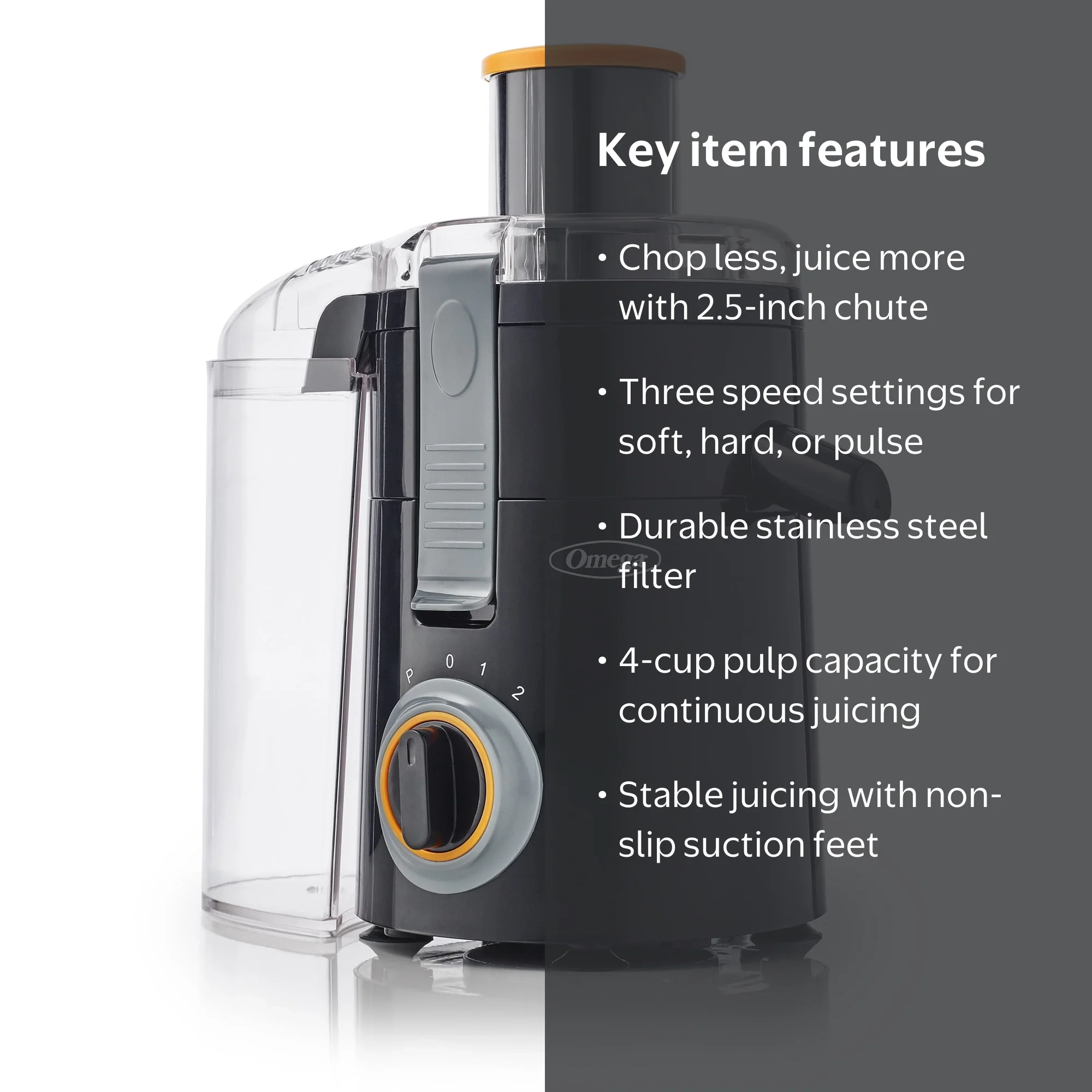 Omega Large Chute High Speed Juicer, C2000B - Walmart.com