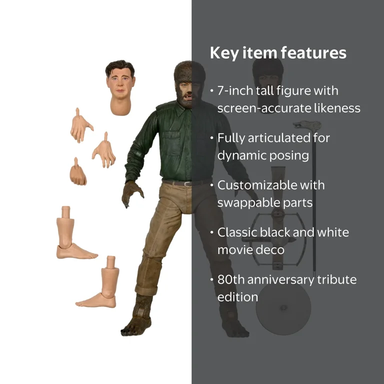 NECA Universal Monsters Ultimate Wolf Man Action Figure Toy, 7