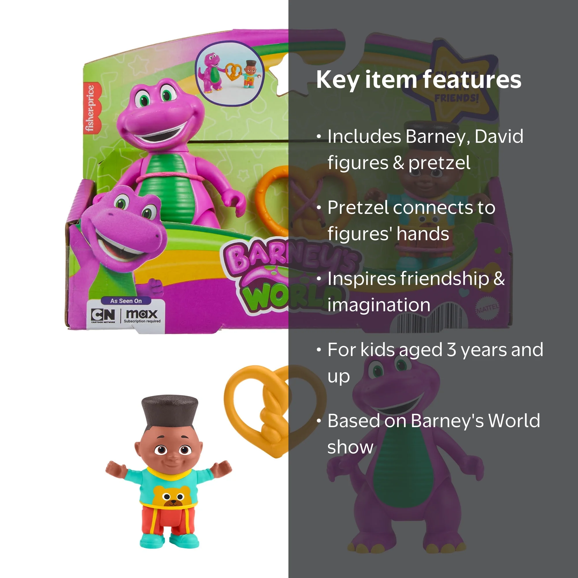 Fisher-Price Barney's World Barney's Friend David & Barney Figure