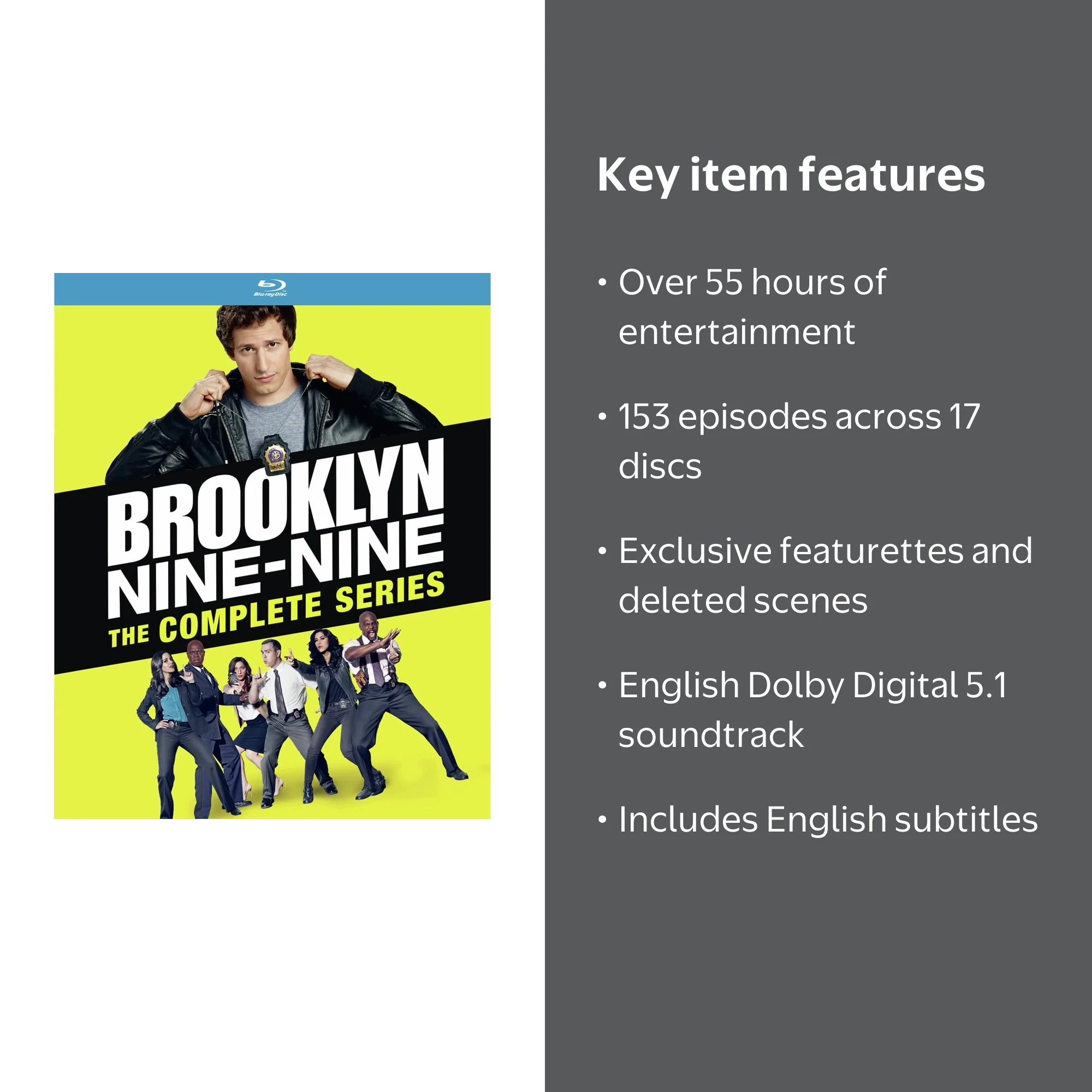 Brooklyn Nine-Nine: The Complete Series, 153 episodes on 17 discs