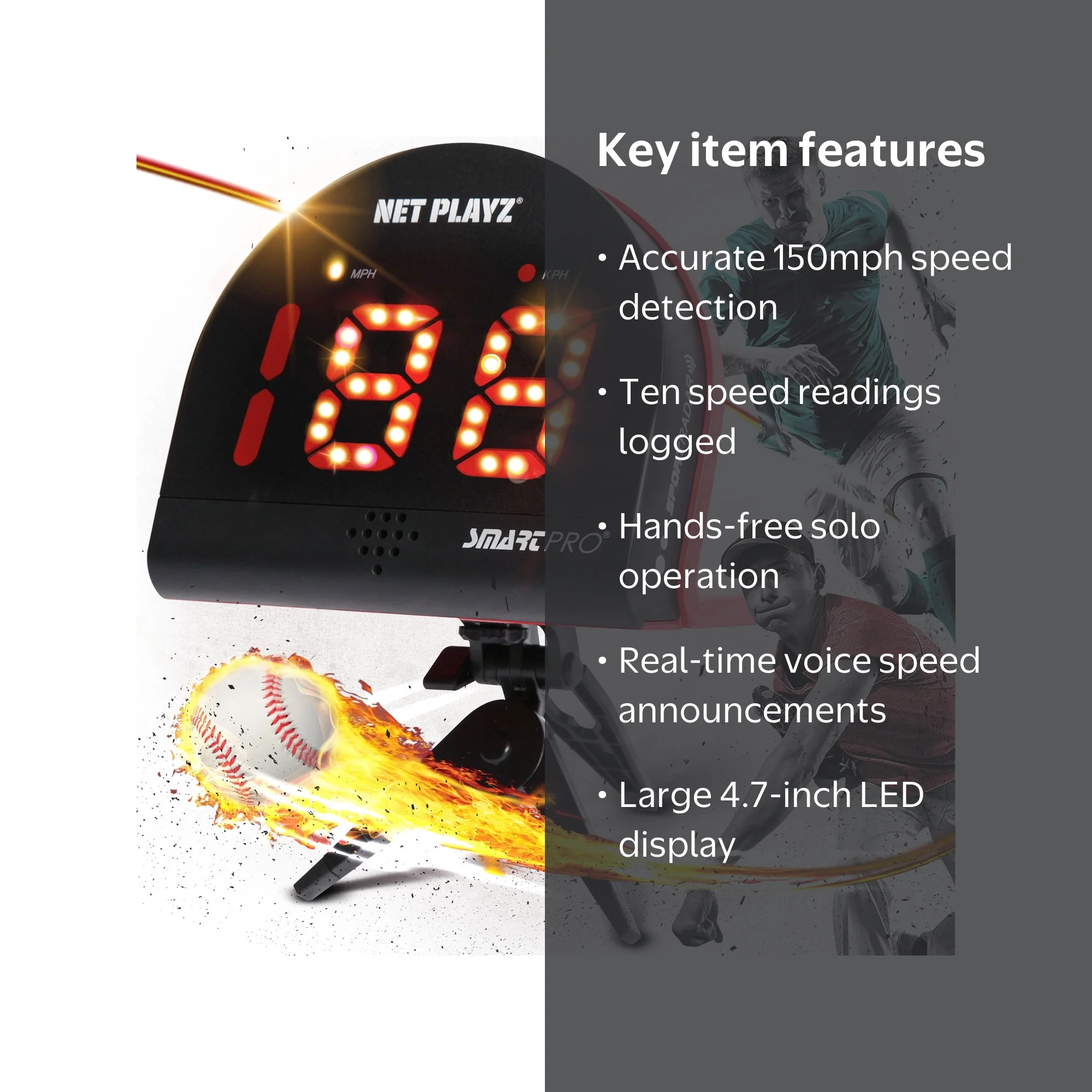 NET PLAYZ, Baseball Radar, Speed Sensor, Hands-Free Pitching Speed