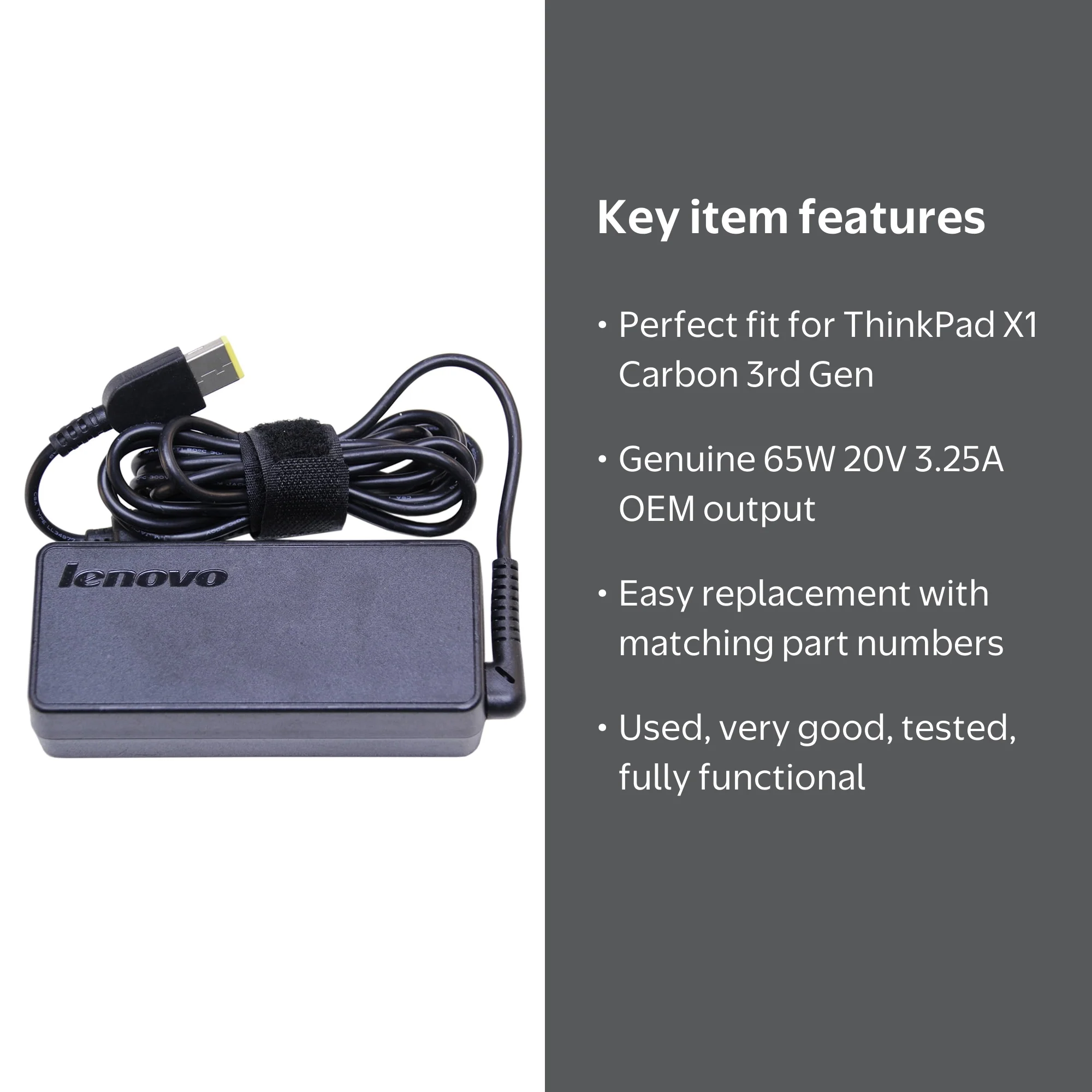 Lenovo ThinkPad X1 Carbon 3rd Gen 65W Genuine Original OEM Laptop