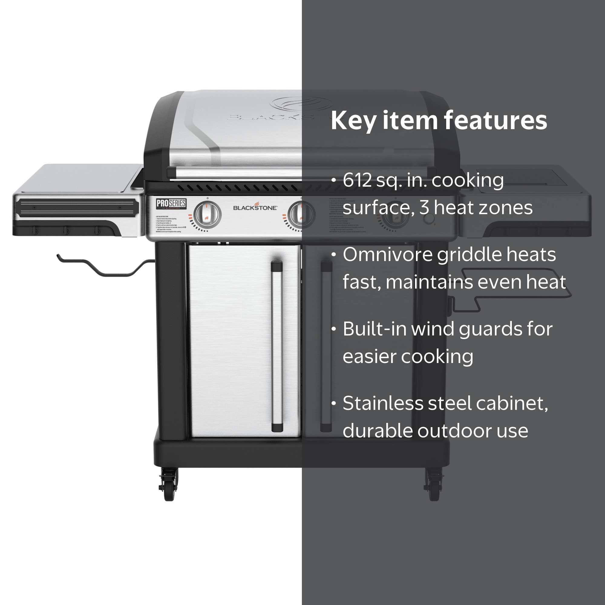 Blackstone Pro Series Outdoor Griddle, 28 Inch XL 3-Burner Flat
