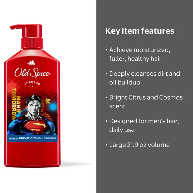Old Spice Mens Shampoo x Superman, DC Comics Collaboration, Bright