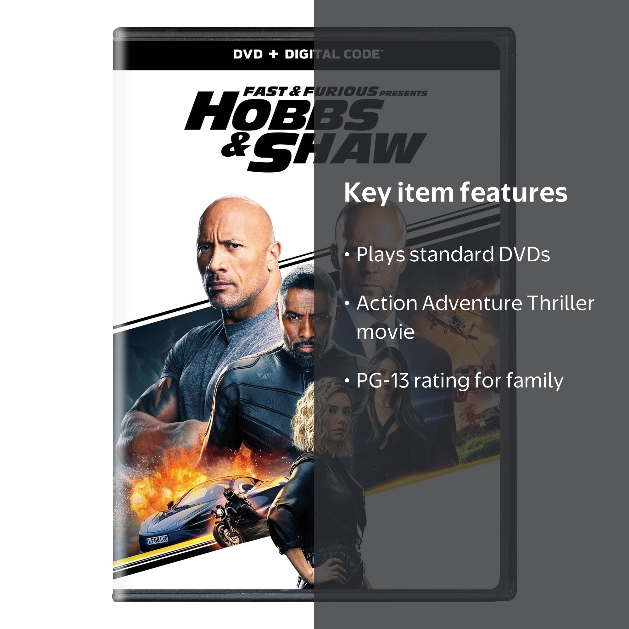 SDS, DVD, Hobbs & Shaw PG-13, Action Adventure Thriller - Walmart.com