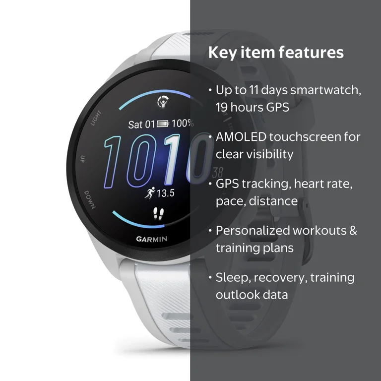 Garmin Forerunner 165 GPS Running Smartwatch in Mist Gray