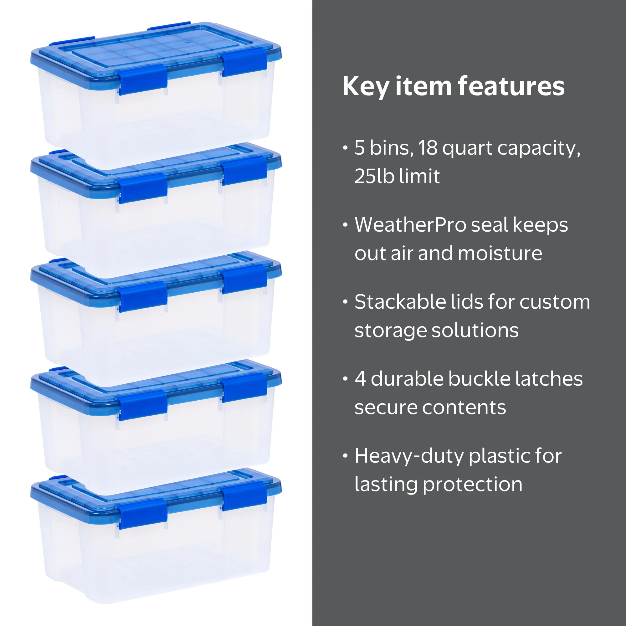 Free Shipping! IRIS 19 Qt. Stackable Plastic Storage Bins with