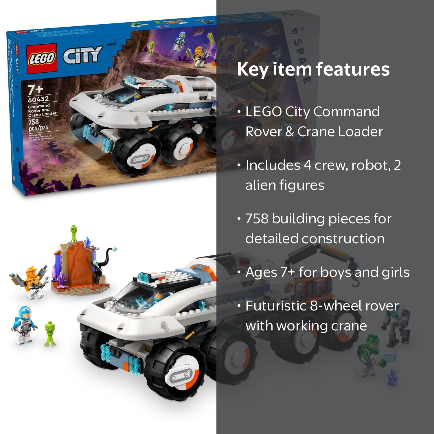 LEGO, Command Rover and Crane Loader, 60432, 758 Pieces - Walmart.com