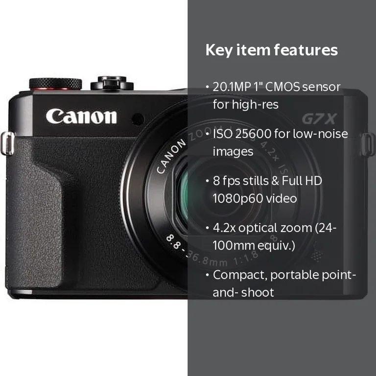 Canon PowerShot G7 X Mark II 20.1MP Digital Camera with 4.2x Zoom Canon PowerShot G7 X Mark II 20.1MP Digital Camera with 4.2x Zoom