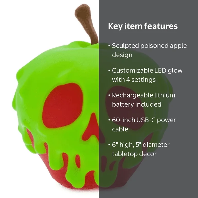 Disney Parks Poisoned Apple Tabletop Light Snow White Seven Dwarfs