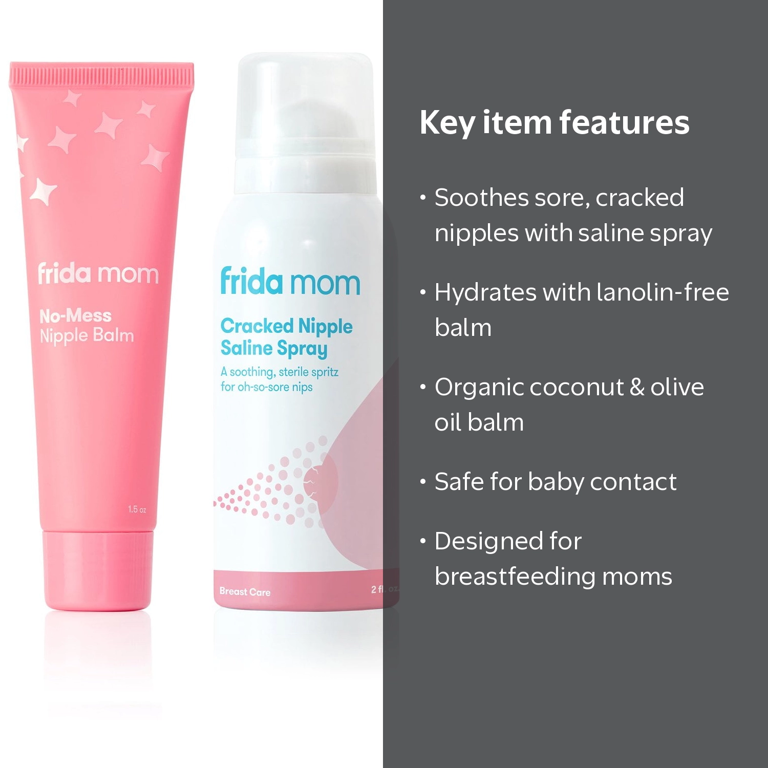 Frida Mom Sore Nipples Relief Kit with Soothing Spray and Balm