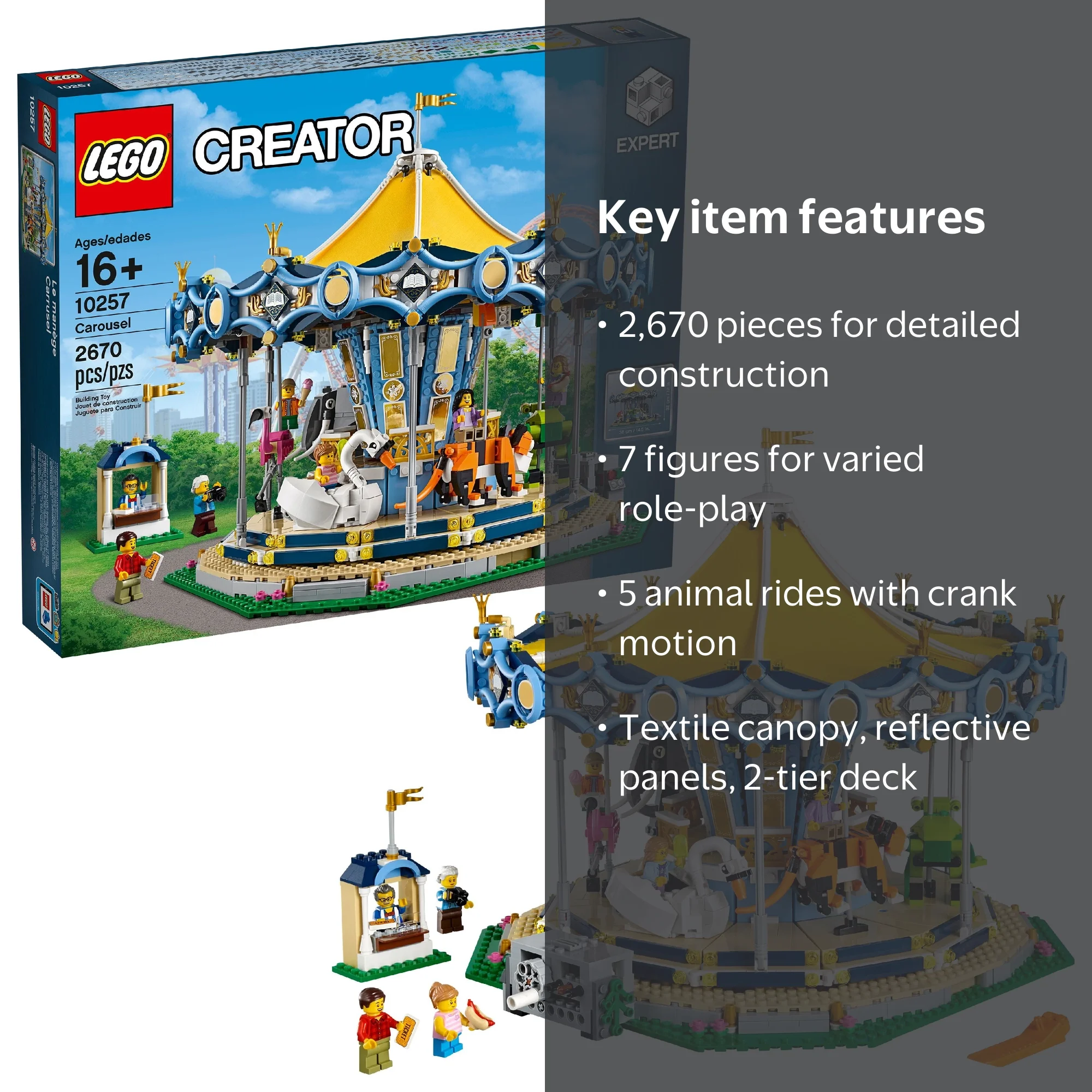 LEGO Creator Expert Carousel 10257, with 2670 pieces, Motorized