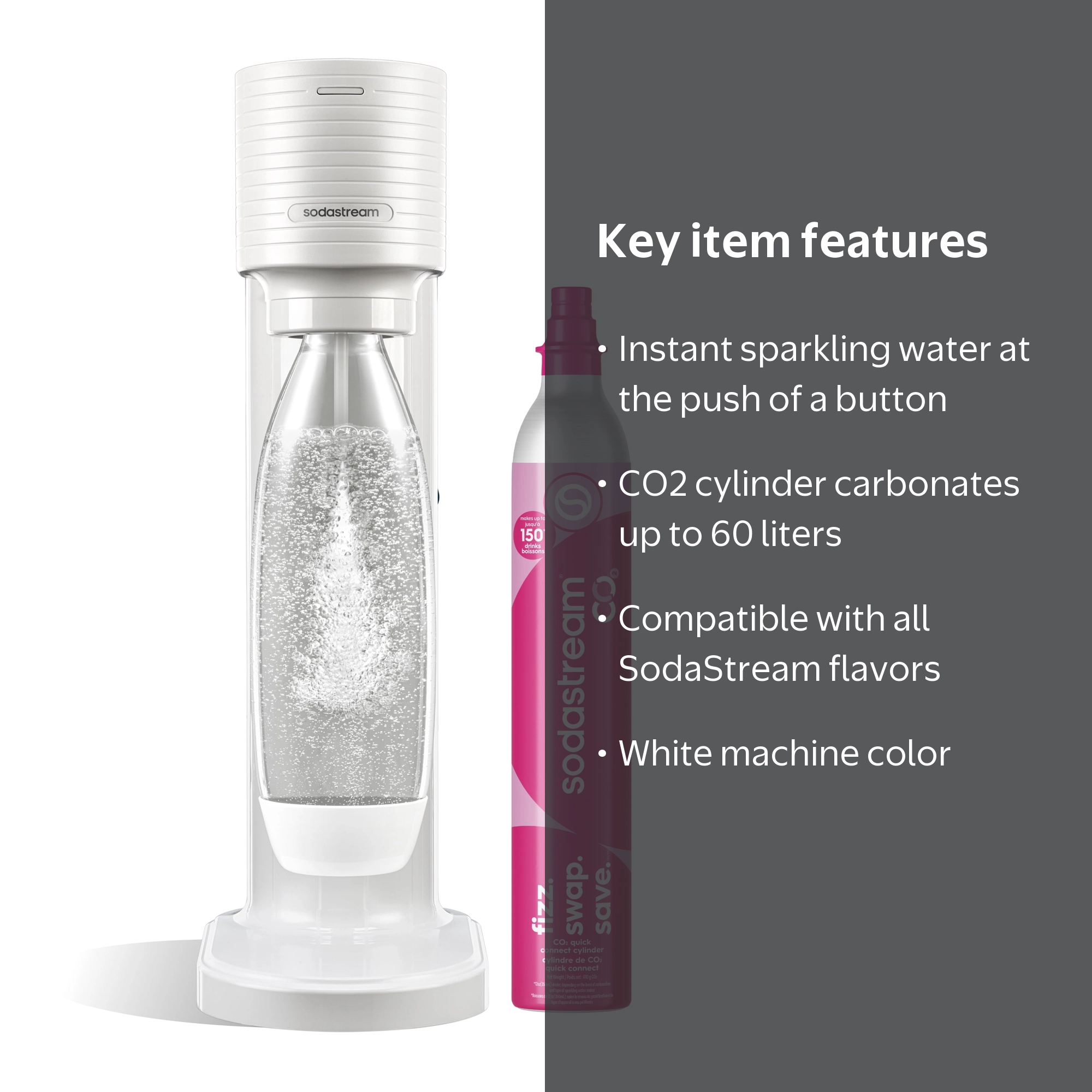 soda stream GAIA sparkling Water maker新品 SodaStream Gaia Sparkling Water Maker, White, Includes CO2