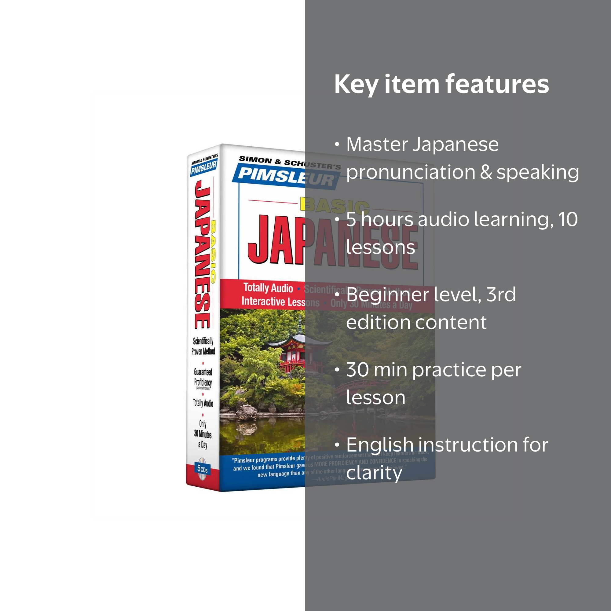 Basic: Pimsleur Japanese Basic Course - Level 1 Lessons 1-10 CD