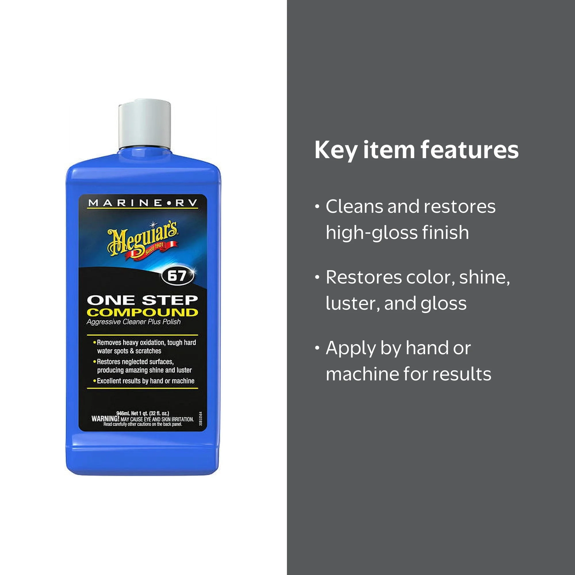 Meguiars M6732 Marine One-Step Compound - Walmart.com