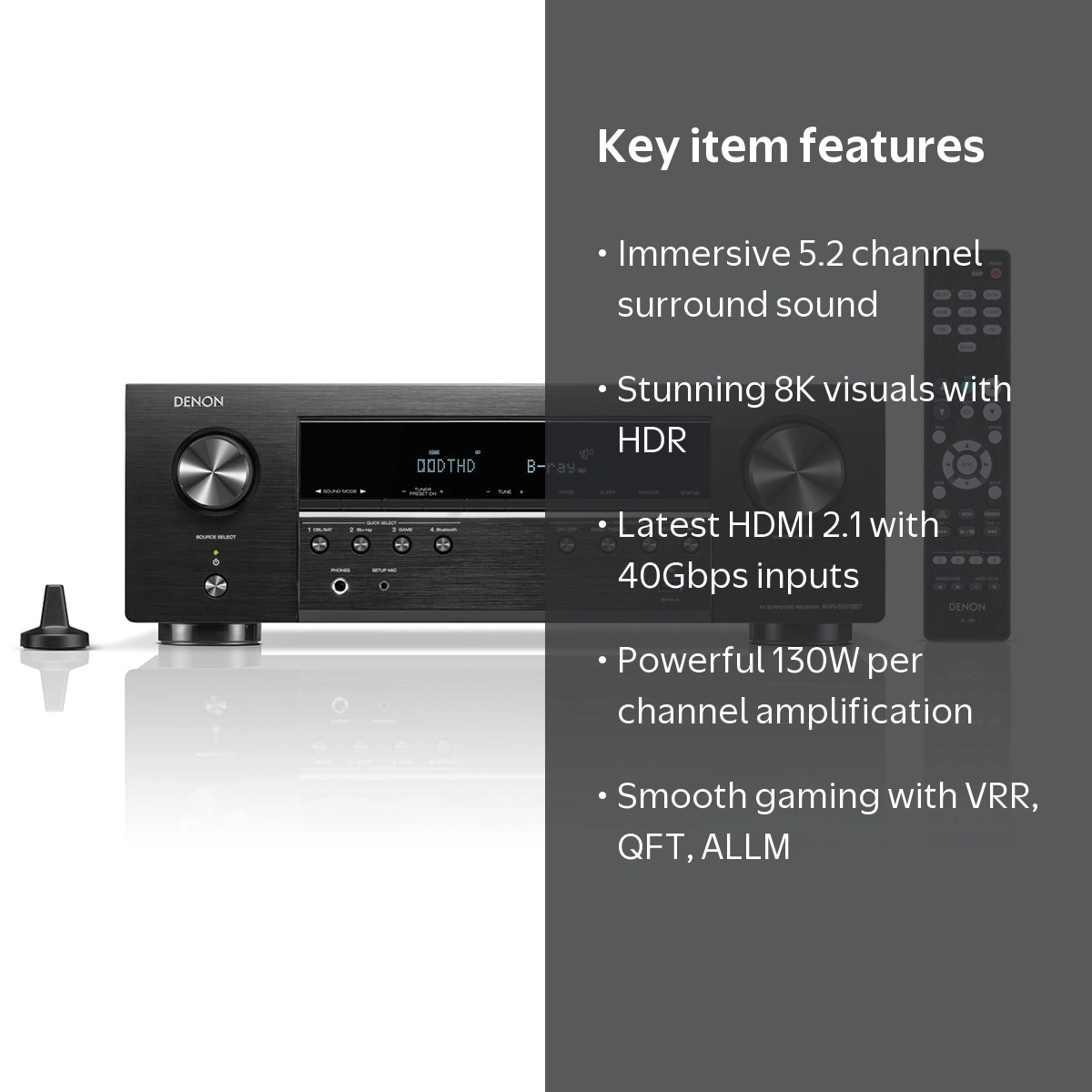Denon, Home Theater Receiver, 8K, Bluetooth, Dolby Audio - Walmart.com