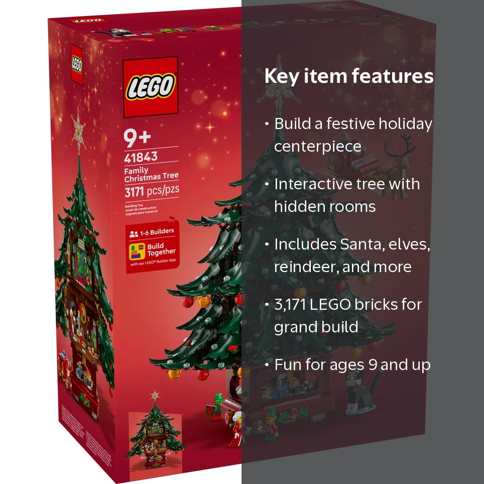 LEGO, Family Christmas Tree Decoration, 41843, 3171 Pieces