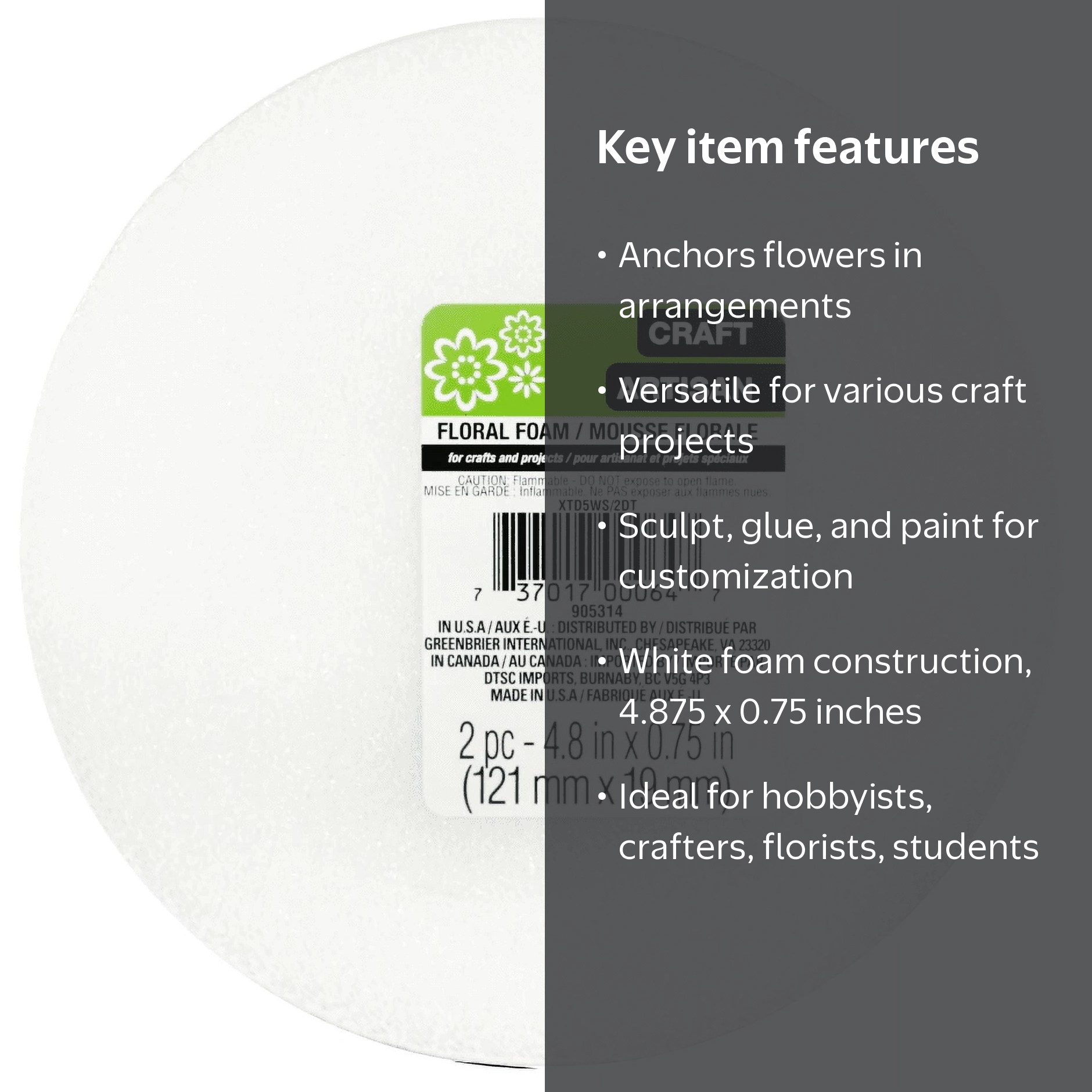 Craft Artisan 4.8 Inches White Foam Disks, 2-ct. Packs - Walmart.com