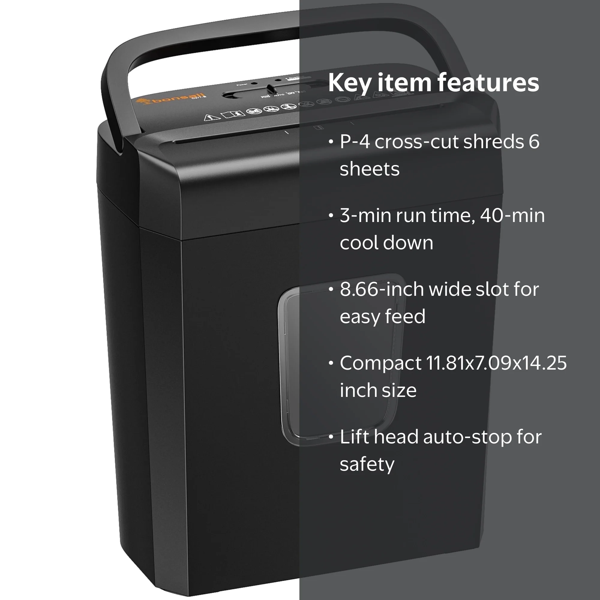 Bonsaii 6-Sheet Cross Cut Paper Shredder, Credit Card Shredder
