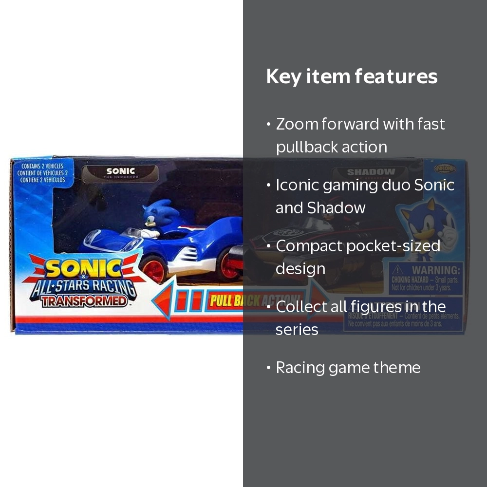Sonic All Stars Racing Pull Back Action Set with Sonic and Shadow