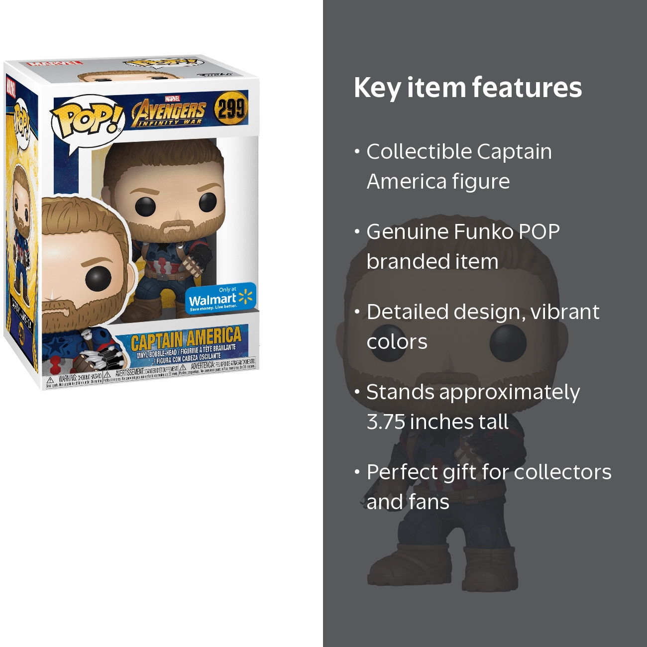 Funko POP Marvel: Avengers Infinity War Captain America, 025 lb