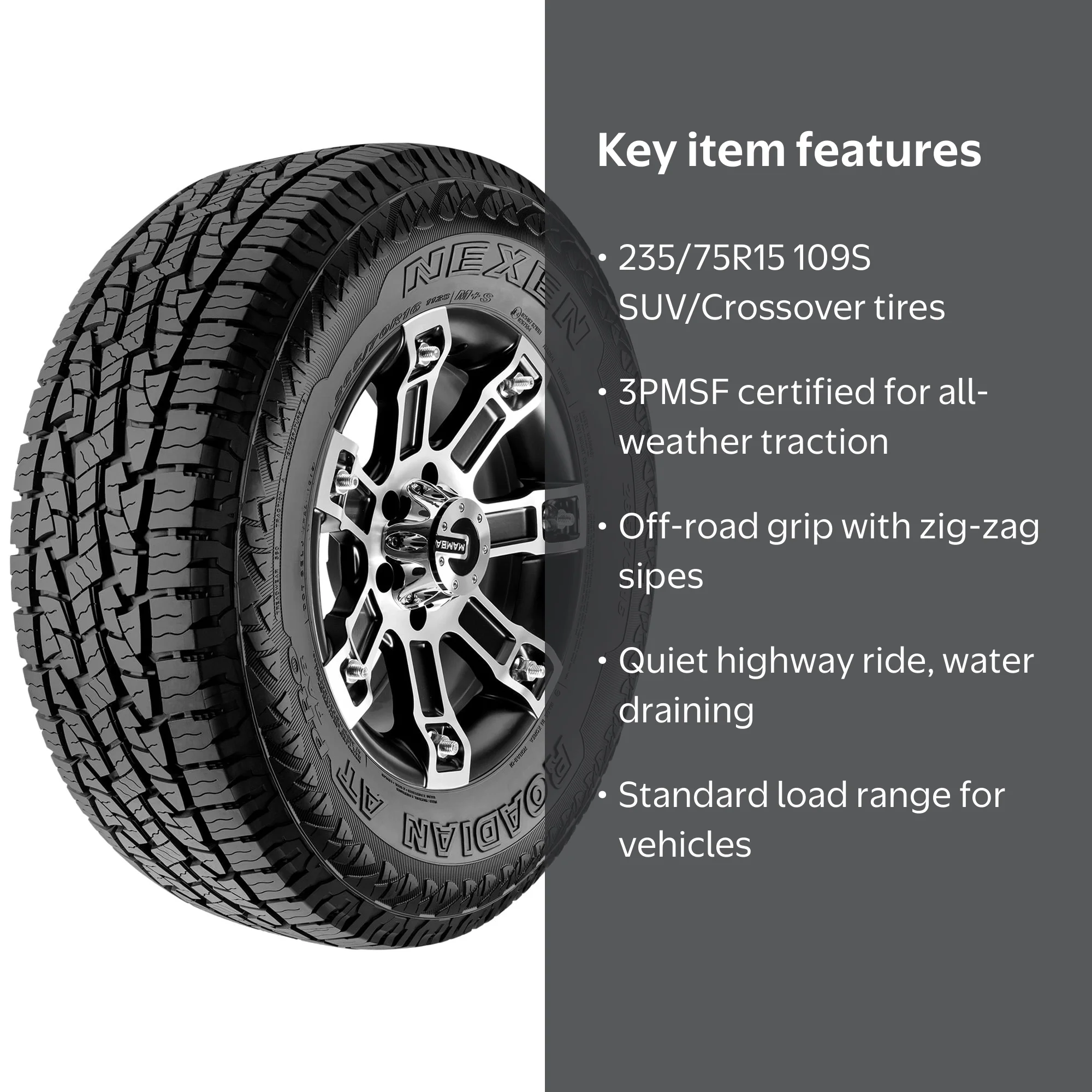 Nexen, All Terrain Tire, 235/75R15, Black, 3-Ply Load Range SL