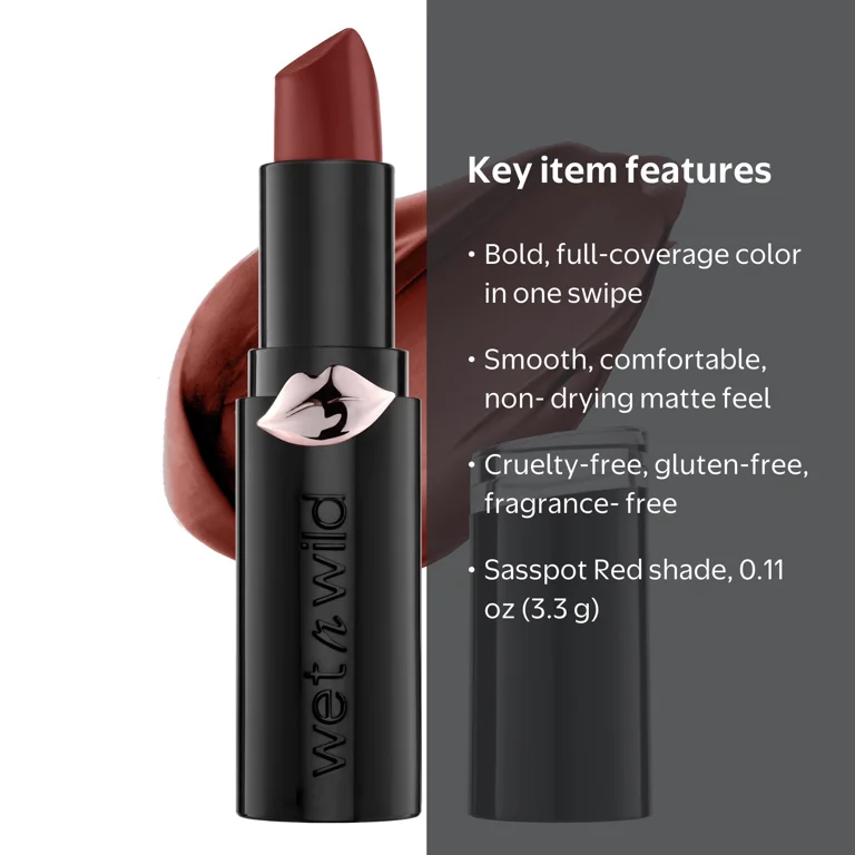wet n wild Mega Last Matte Lip Color Sasspot Red Long-Lasting Semi